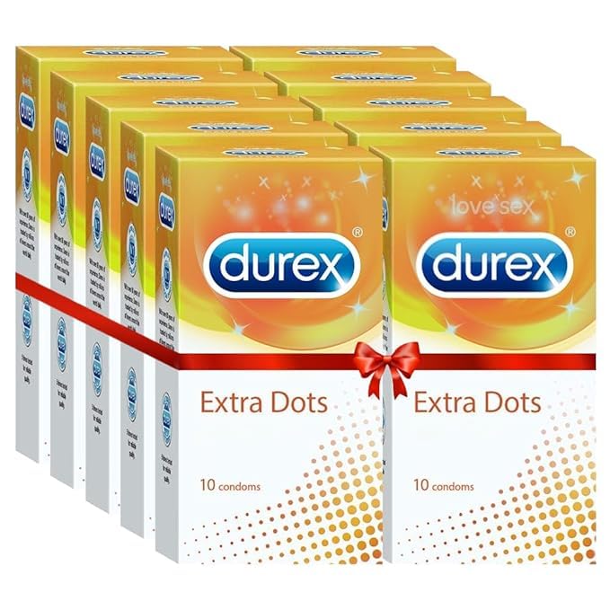 Image of Durex Condoms, Extra Dots- 10s (Pack of 10)