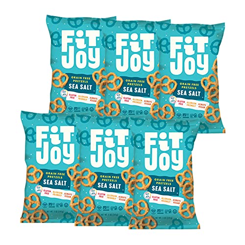 FitJoy Gluten Free Pretzels, Sea Salt Twists, Grain Free, 5 Ounce Bags, 6 Pack