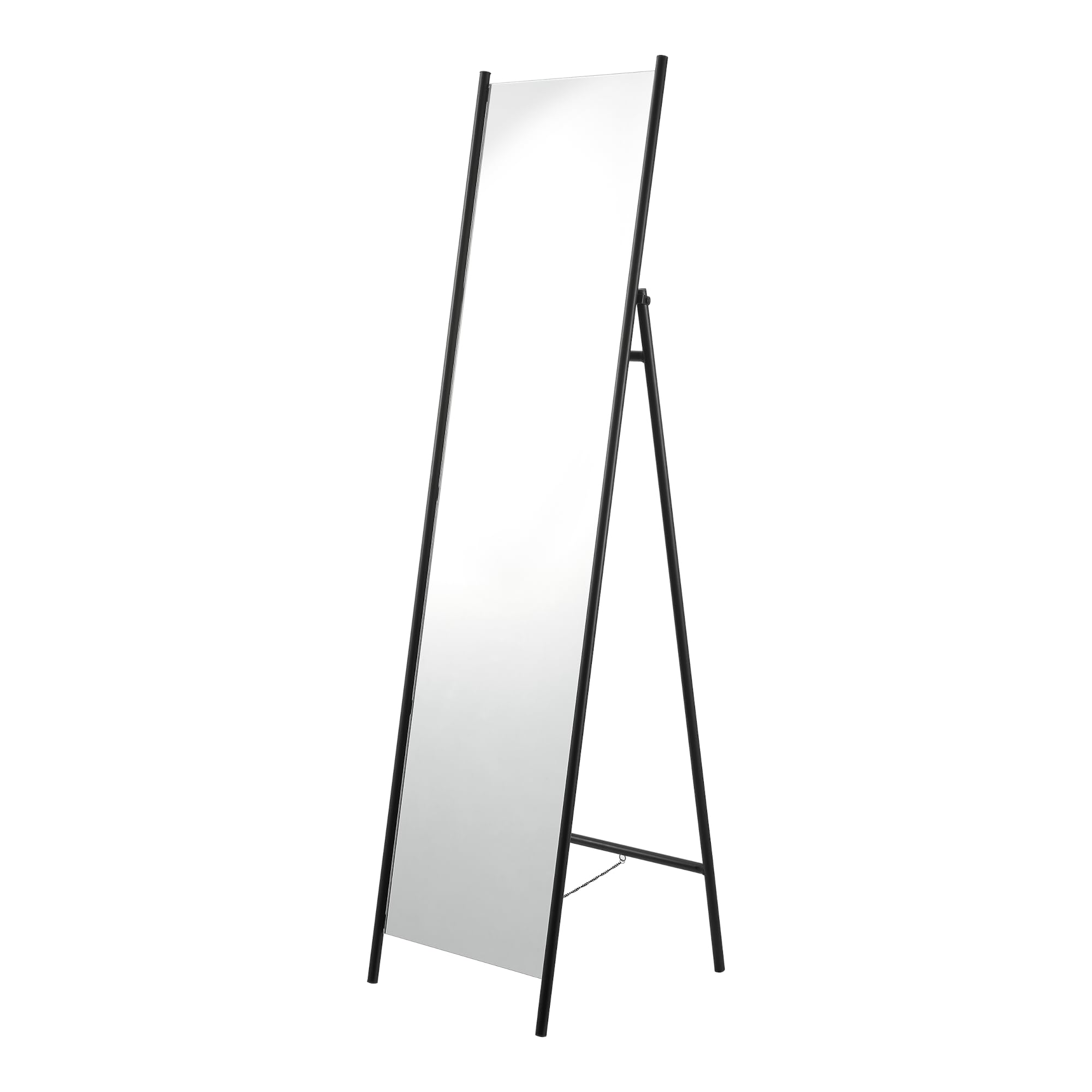 [en.casa] Specchio da Terra a Figura Intera Specchio Lungo Rettangolare 150 x 37,5 cm Specchio da Pavimento con Telaio in Metallo Nero