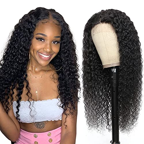 4x4 Lace Front Wigs Water Wave Human Hair Wigs for Black Women Pre Plucked Wet and Wavy Brazilian Remy Human Hair HD Lace Closure Wigs with Baby Hair 150% Density 26inch