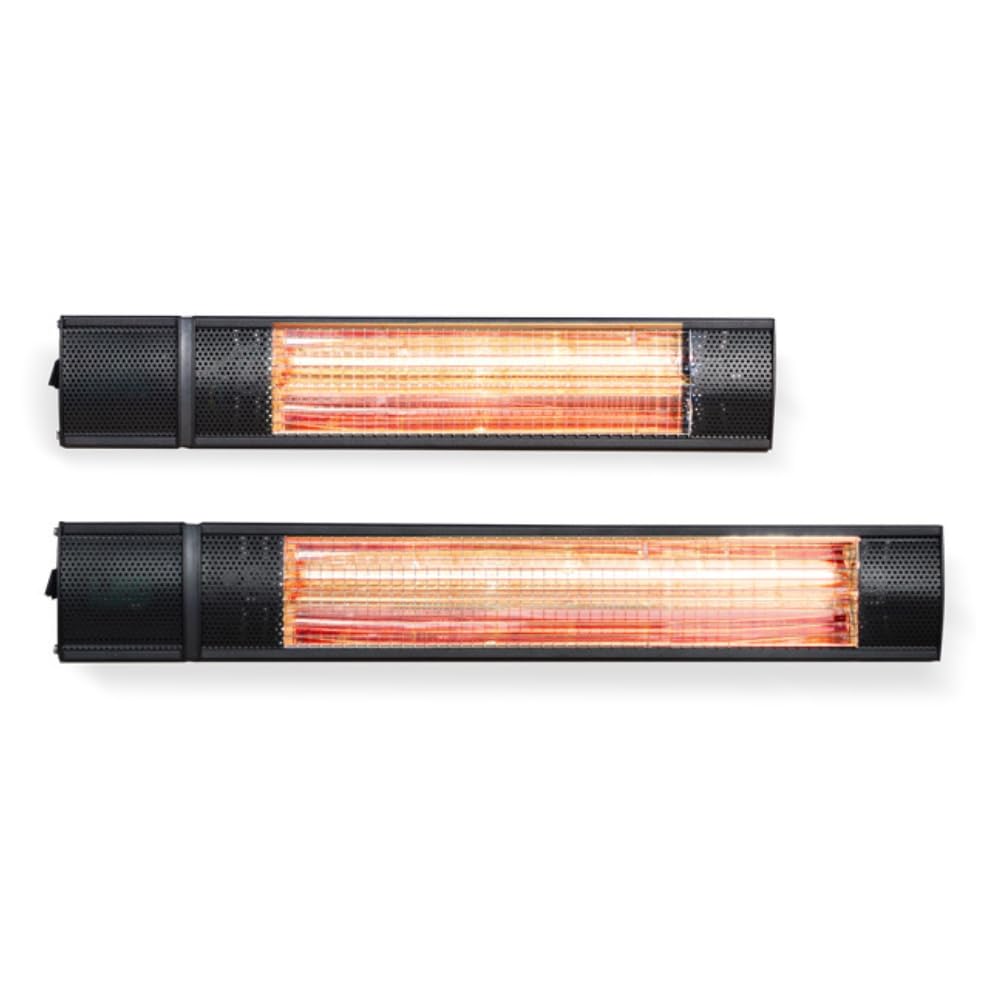 SUNNY Calefactor infrarrojo de pared interior y exterior. Tecnología GOLDEN TUB calor instantáneo 1500/2000 W. Protección IP65 resistencia total al agua y al polvo. Mando a Distancia. (2000W)