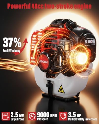 Image of 48CC Gas Powered Pole Saw 16FT Reach, 3.5HP Gas Pole Saws for Tree Trimming with 11.8 inch Bar, Professional Gas Powered Chainsaw for Tall Trees, Safe Limb Pruner (Red)