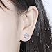 DovEggs 10K White Gold Post 2CTW 6.5MM Lab Grown Moissanite Stud Earrings Platinum Plated Silver Push Back for Women