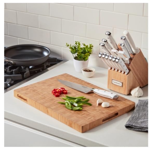 Cuisinart-17-Reversible-End-Grain-Bamboo-Cutting-Board-Embedded-Handles Cuisinart 17 Reversible End Grain Bamboo Cutting Board Embedded Handles