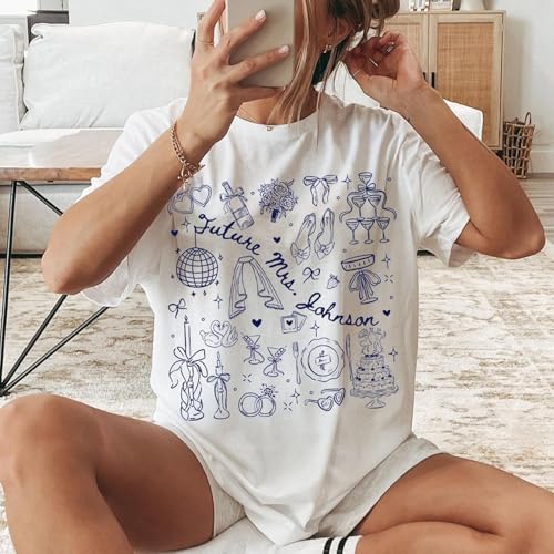 CHILLEVER Custom Future Mrs Shirt for Bride, Future Mrs Gifts Shirt, Personalized Engagement Gift3