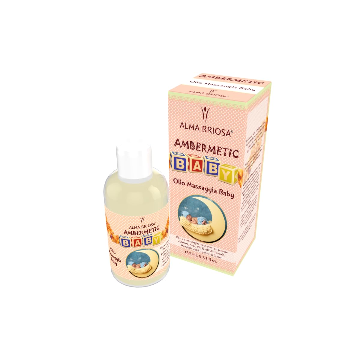 Alma Briosa Olio Massaggia Baby Ambermetic- 150 ml