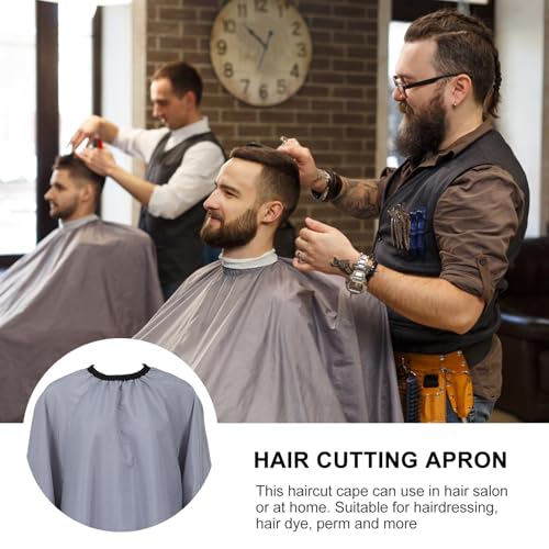 Capa profesional para corte de cabello con mangas gris miniatura 2