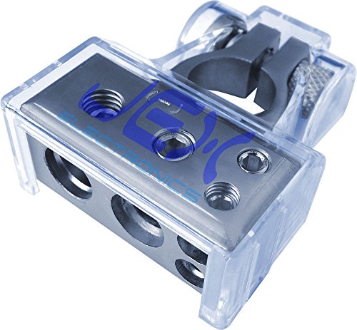 Jex Electronics Negative Battery Terminal Power Distribution Connector 2ga, 4ga & 2X 8ga Output for Car/Boat/RV