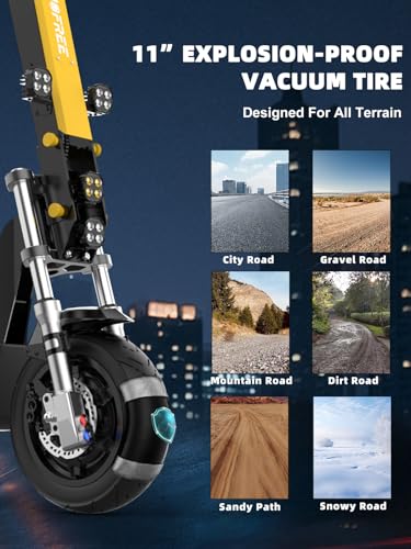 Image of 40 /50MPH Electric Scooter Adults, 3000W /6000W Motor, 60V35Ah, 84Nm, 55Miles Fast Sports Dual Motor Escooter, 11 inch Foldable Off-Road E Scooter, Hydraulic Brakes