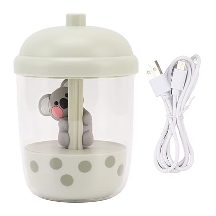 Portable USB Humidifier, Koala Portable Cool Mist Humidifier Animal Humidifier Desktop Humidifier Matcha Mini Cute Humidifier Diffuser for Home Bedroom Office (Matcha)