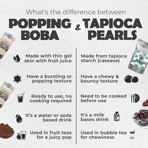 Image of ZAWAA 2 Popping Boba (Each 300gm) Total 600gm (Fruit Flavours), 2 Stainless Steel Straws (12mm), 1 Cleaning Brush, 1 Boba Scoop | Combo of 2 Coffee