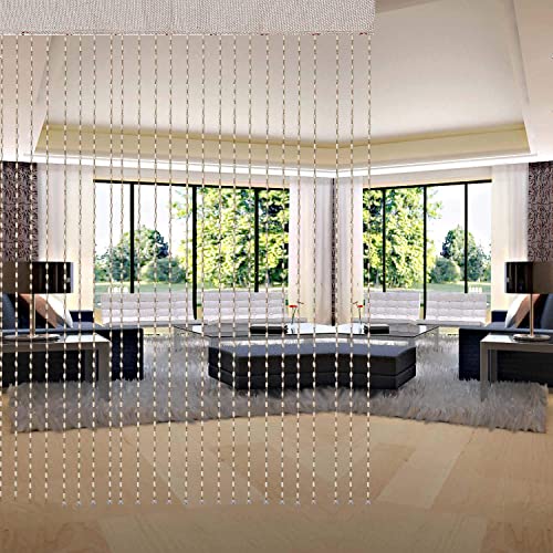 Image of Amazon Brand - Solimo Wooden Bead Curtain - (Brown & Cream, 2 Pieces)