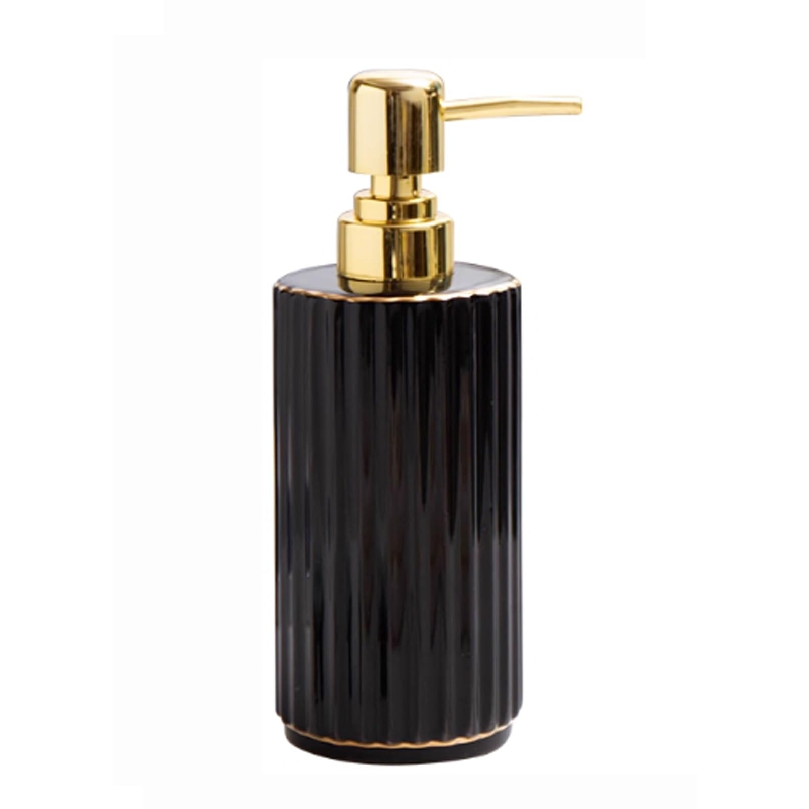 Kxaoxgrc Nero Glass Soap Lotion Dispenser Set, Ceramic Soap Dispenser Refillable Striped Style For Bathroom Kitchen Multicolor(Nero)