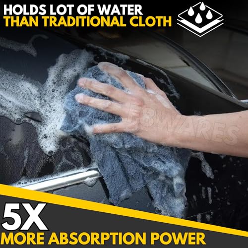 Image of F8WARES 4PK Microfiber Cloth for Car -Edgeless 550 GSM Absorbent Car Cleaning Cloth 40X40 cm - Micro Fiber Cloth for Car Cleaning - Car Washing Clothes Microfiber Towel - Microfiber Cloth for Bike