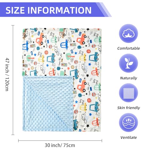 Image of Baby Nursery Bed Blankets Ultra Soft Double Layer Mini Blanket Minky Blanket Receiving Blankets Shower Gifts(Car,30 * 47in)