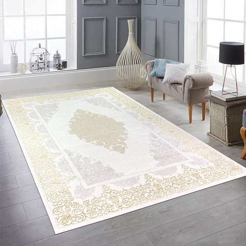 Teppich-Traum Teppich Wohnzimmer Schlafzimmer 160x230 cm Kurzflor Orient elegant edel Ornamente...