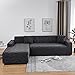 Copridivano Angolare con Penisola,Copridivano Angolare Universale Elasticizzato,Copridivano con Chaise Longue,per 1/2/3/4/5 Posti Divano Protettore,Tessuto Elastico,F,3 Seat (185~230cm)