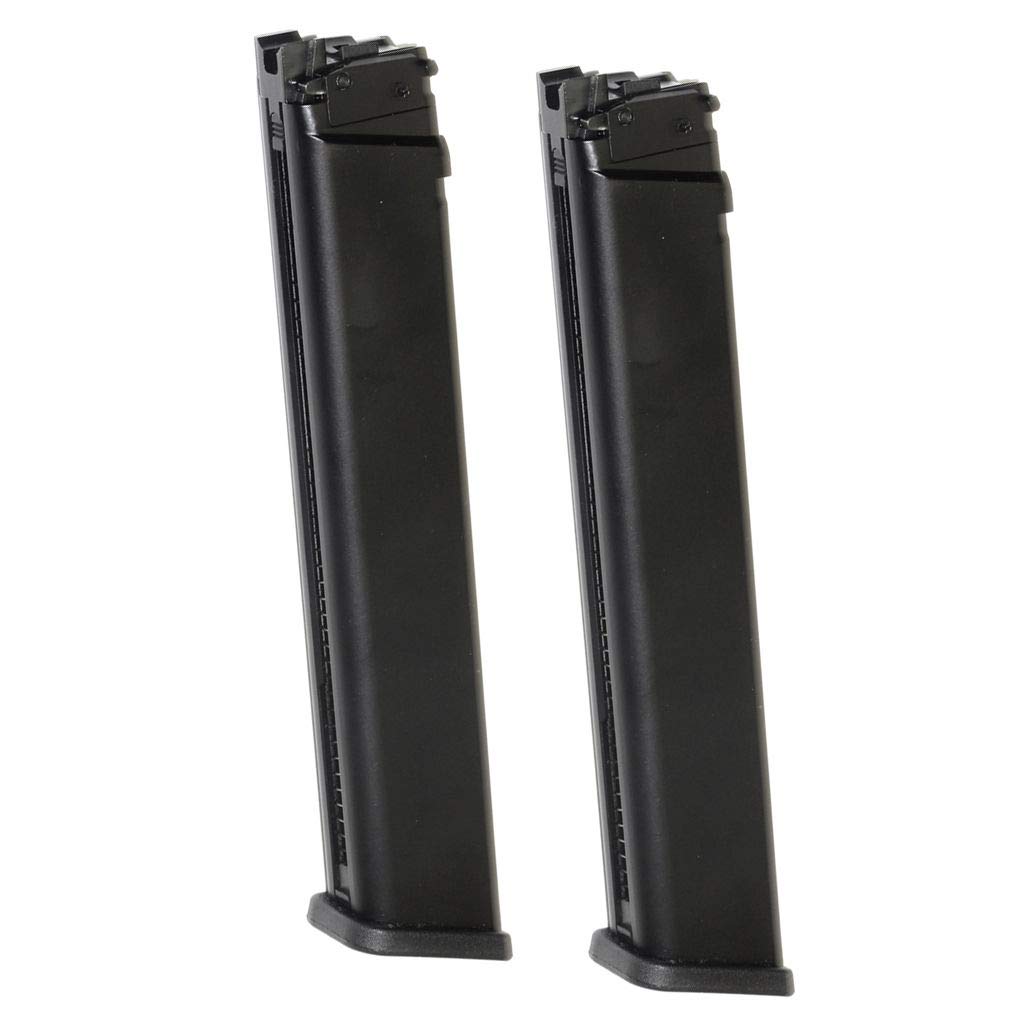 Airsoft Supplémentaire Parties WE (WE-Tech) 2pcs 50rd Gas Magazine Straight Mag Chargeur à gaz Chargeur Droit pour WE PCC Type 888 888C RARS R5C M4 M16 Series GBB Fusil Black Noir