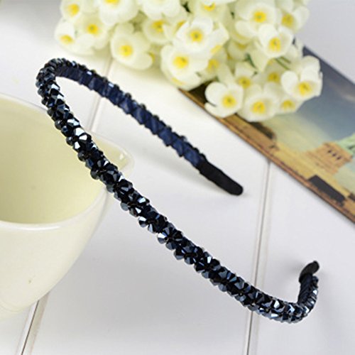 Casualfashion 6Pcs Bling Bling Double Rows Crystal Rhinestone Headband for Women Girls Thin Hair Hoop Fashion
