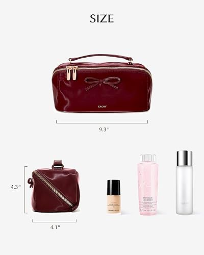 Miniatura 187 de EACHY - Bolsa de maquillaje de viaje, bolsa de cosméticos de gran capacidad para mujeres, portátil, impermeable, bolsa de aseo plana abierta