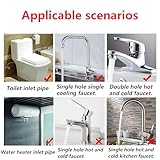 Qrity 2 Pieces G 1/2" x G 1/2" Stainless Steel Braided Hose Flexible Water Plumbing Pipe for Bathroom Toilet Taps Kitchen Sink Water Inlet Hoses, 10cm - Image 5