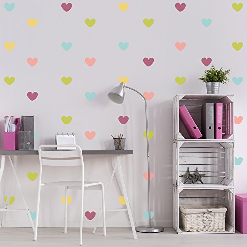 Adesivo de Parede Infantil Coração Colorido
