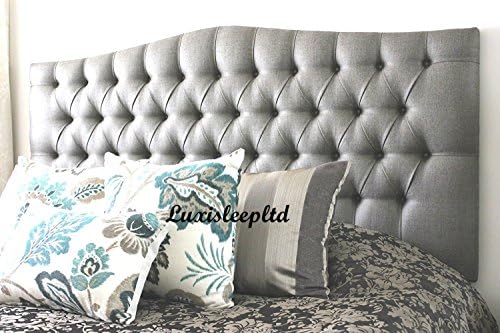 luxisleepltd Dewsbury 26''/30''/36'' Tall Headboard in Chennile Fabric 3FT 4FT 4FT6 5FT,6FT for divan bed,Deep Buttons (Cream, 4ft6-26''Tall)