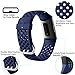 Maledan Stylish Bands Compatible with Fitbit Charge 3/4, Breathable Sport Band Replacement Wristbands for Charge 4/3 Fitness Tracker, Small