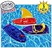 Matty's Toy Stop Plastic Boats Set Sailboat (Red), Speedboat (Purple) & Fireboat (Blue) Gift Set Bundle, Perfect Bath, Pool, Beach Etc. - 3 Pack