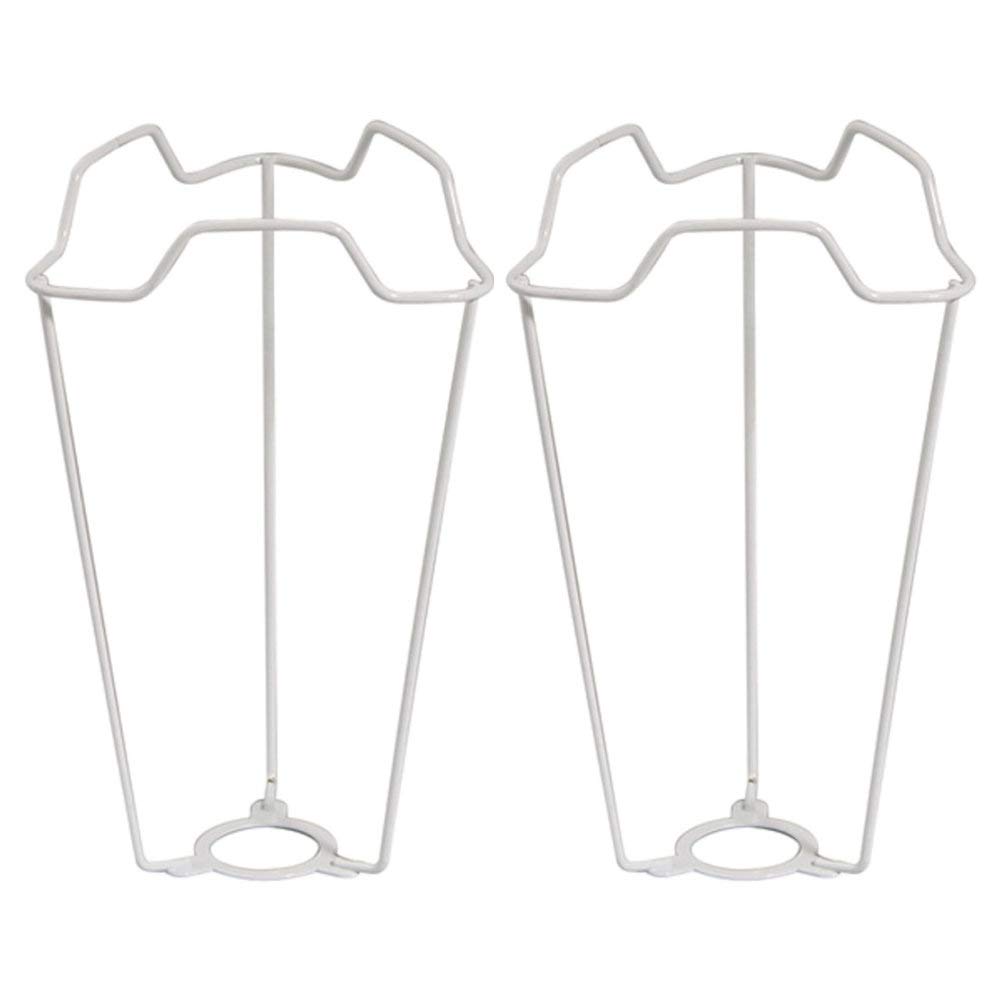 2 Pack - 7" White Metal Vintage Shade Carrier to Support Table & Floor Lampshade with Duplex Fitting | 29mm Hole | Fits BC SBC SES Type of Lampholders