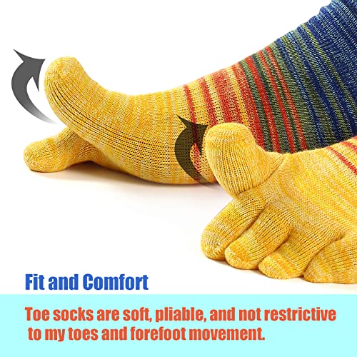 Toe Socks for Men Women 3 Pairs Ankle Running Socks Cotton Breathable Five Finger Socks3