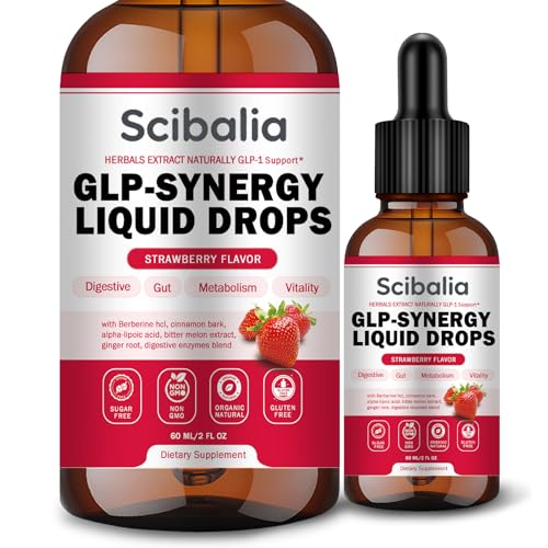 Scibalia GLP-1 Supplement Drops for Men & Women Natural 12-in-1 GLP 1 Boost w. Berberine HCI Digestive Enzyme for Appetite Craving Metabolism & Digestive GLP-1 Daily Cuting Drink Mix Liquid
