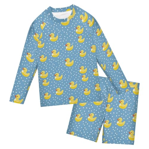 Little Yellow Duck Cute Toddler and Baby Boys' 2-Piece Swimsuit Trunk, Long Sleeve Rashguard Bathing Suit B0403598