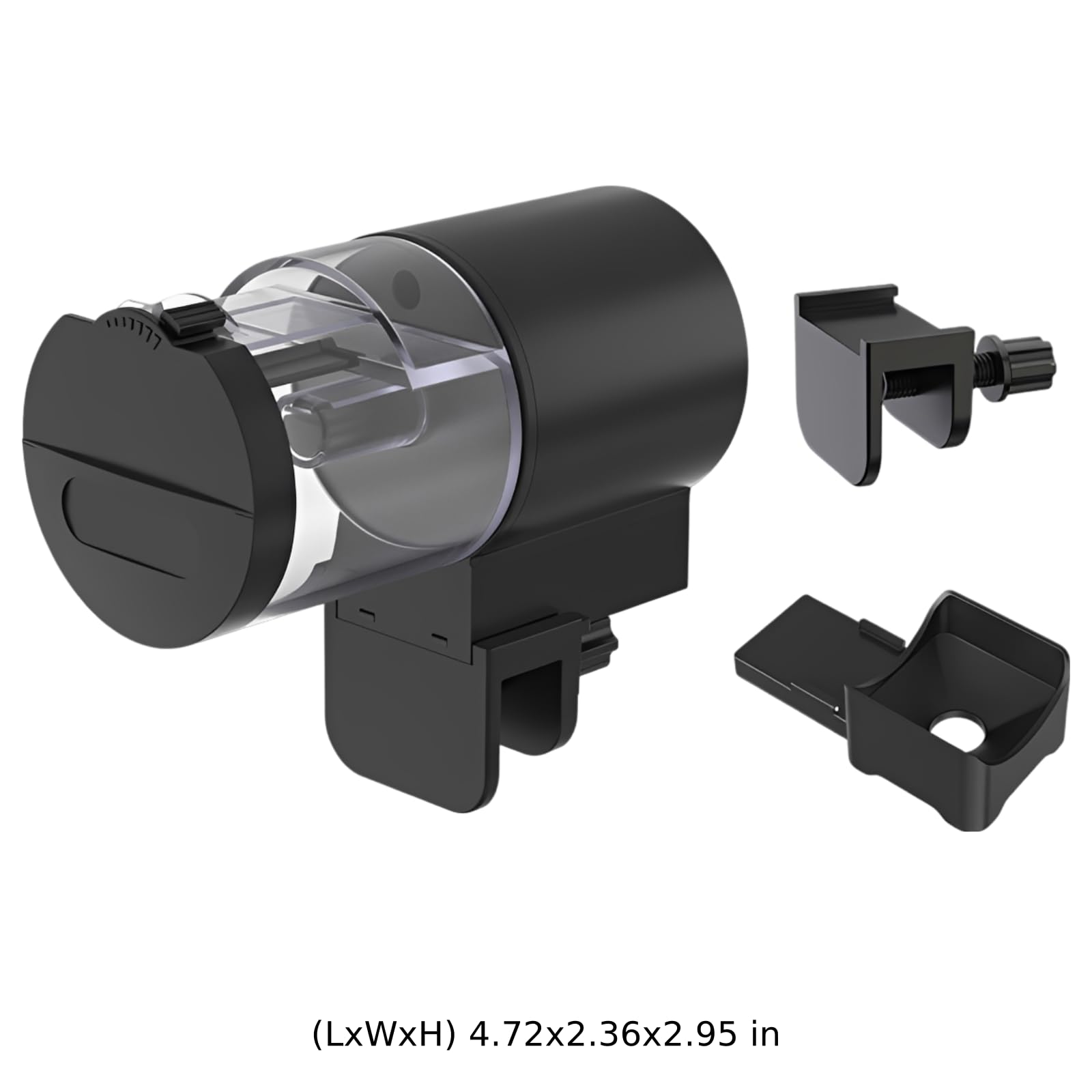 Automatischer Fischfutterautomat für Aquarium, schwarzer Kunststoff Dosierer mit 7-stufigem Präzisionstimer, feuchtigkeitsgeschützt, 100 ml, 12 x 6 x 7,5 cm, für Fische und Schildkröten