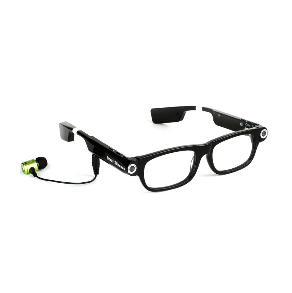 Bicchieri Intelligenti Multifunzione - Occhiali da Sole con Audio Video di 720p HD Videocamera, Nero, con connettività Bluetooth (Color : B)