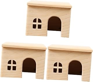 Ipetboom 3 Pçs Hamster Cabana De Madeira Gaiola De Hamster De Madeira Porquinhos-Da-Índia Cabana De Madeira Para Ratos De Estimação Cabana Chinchila Cabana Artesanal Casa De Madeira
