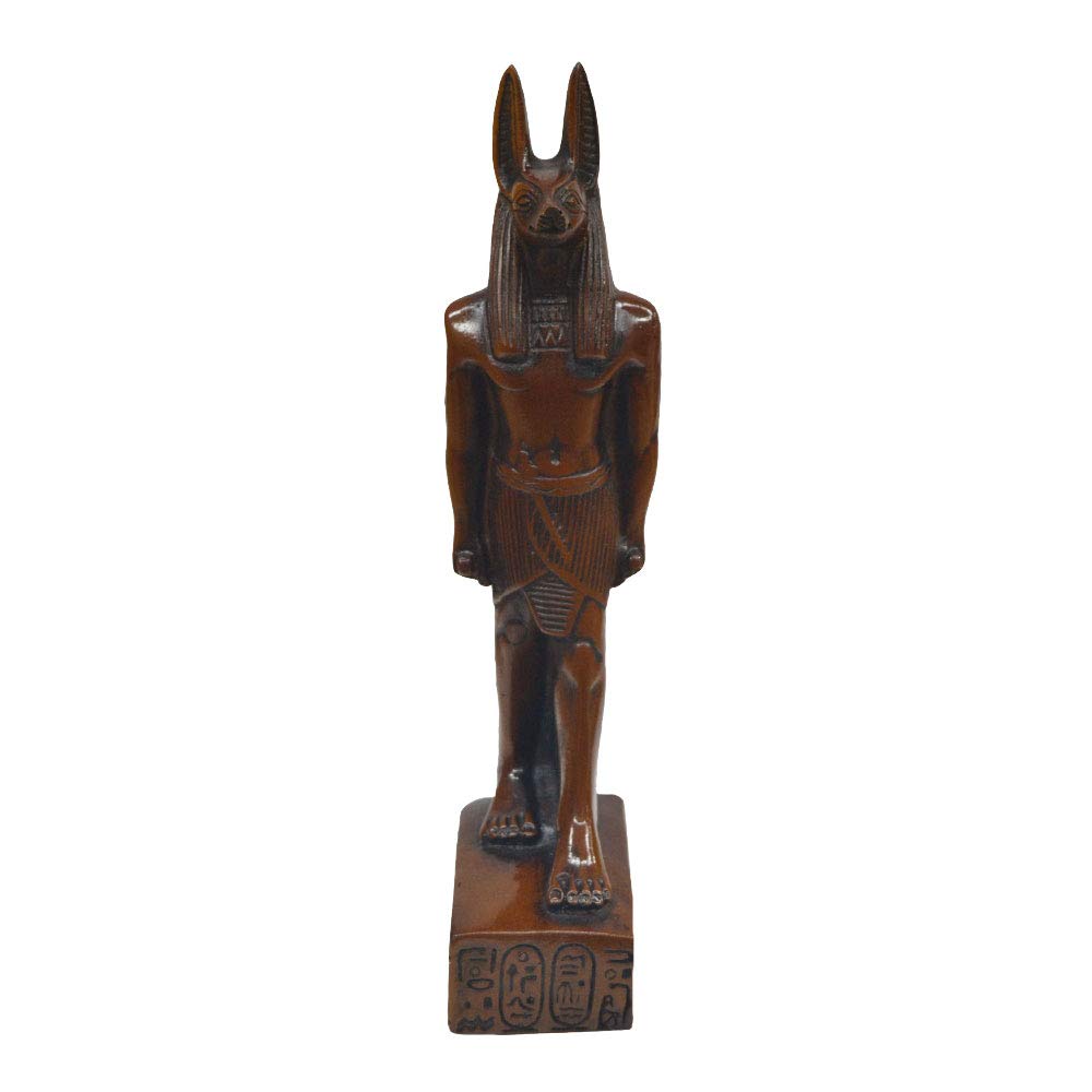 Anubis jackal god of ancient Egypt. It is made of natural and artificial stone. It measures approximately 23 cm (Brown)