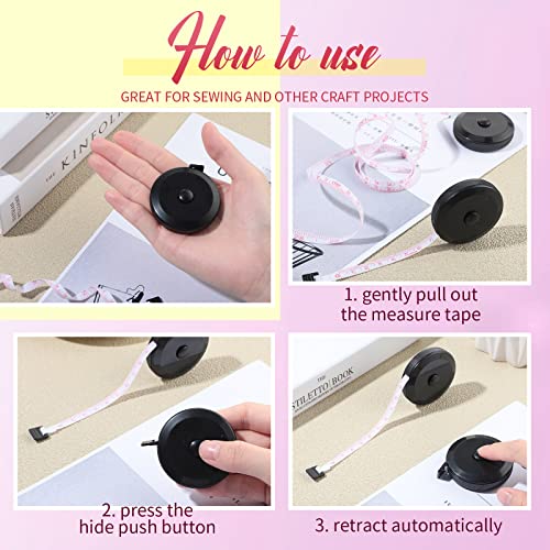 Tape Measure, Small Measuring Tape For Body Measurements Retractable Fabric Tape Measure Cloth Sewing Measuring Tape For Craft Pocket Kid Size Waist, 60 Inch 1.5 Meter (40 Pcs, Black) #TOP3
