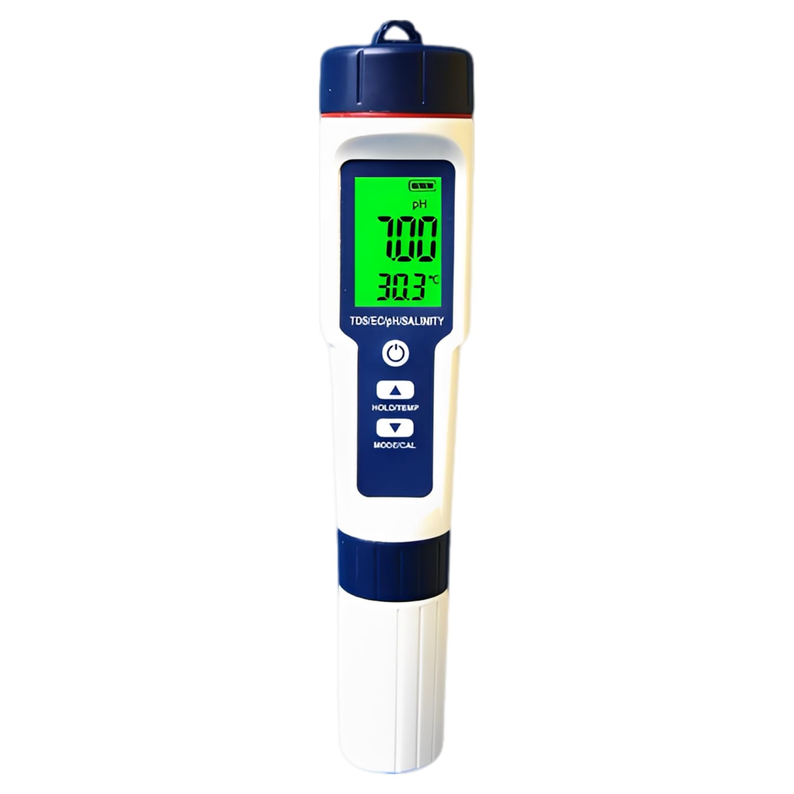 Misuratore di qualità dell'acqua 5 in 1, misuratore di pH digitale e tester di salinità, misuratore di temperatura TDS con grande LCD, ± 0,05 pH ad alta precisione, polveri di calibrazione