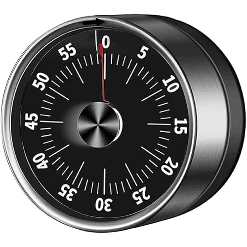 Kitchen Timer Magnetic - Visual Timer For Kids, 60-Minute Visual Countdown Timer With Loud Alarm, Magnetic Back & Stainless Steel Face, Kitchen Timer Manual For Cooking, Toddlers, Working, Study Etc. #TOP26