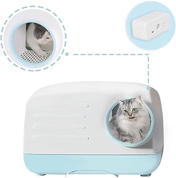 Amazon 猫トイレ大型 シンプルな猫トイレ本体 密閉設計 猫砂飛び散り防止 臭いの拡散を防ぐ 脱臭システムを備え 引き出し式に収納 掃除簡単 Wandai トイレ本体 通販