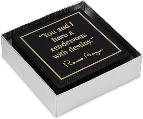 Miniatura 6 de Ronald Reagan Pisapapeles con cita "You and I Have A Rendezvous With Destiny" - Mármol negro - Exclusivo de la Biblioteca Reagan