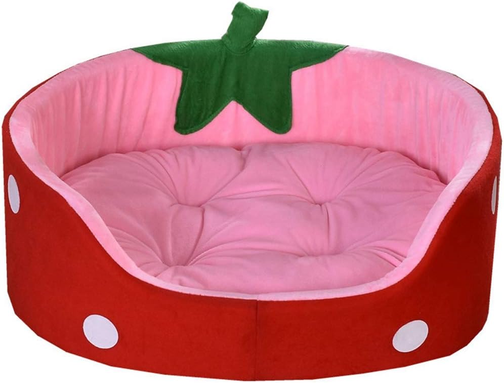ペットベッド 犬 猫 かわいい いちご型 小型犬 犬用 猫 猫用 ベッド カドラー 通年用 ペットマット 模様 円形 レッド グリーン ペットベッド 犬 猫 かわいい L 可愛い おしゃれ ふわふわ 弾力 通年 寝床 洗える ペットマット Faz Co Zm