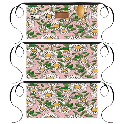 Tablier court de chef lot de 3 avec 3 poches pour cuisine et bistrot
