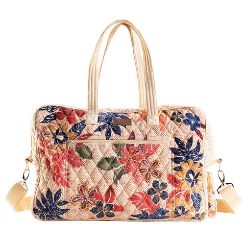 Maison d' Hermine Weekender Bags for Women Cotton Quilted Duffel Overnight Luggage Weekend Bag for Men Gym Sports Gifts Travel Business Travellers Family Trip (Kalahari)