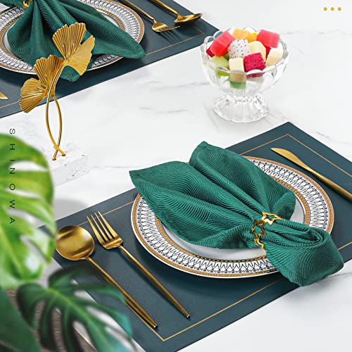 Shinowa 6 Pcs Napkin Rings, Hollow Star Napkin Ring Circle For Dinner, Thanksgiving, Wedding, Party, Banquet, Table Setting Serviette Ring Holder, Dining Table Decoration, Gold (P7233-2177) #TOP6