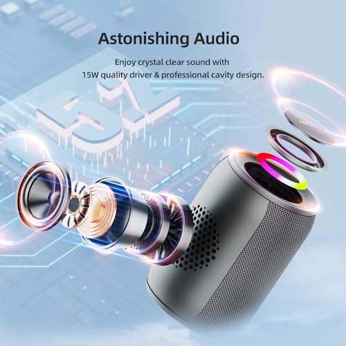 Image of Zealot Bluetooth Speaker, Speakers Bluetooth Wireless, S32pro (15W New Version) Portable Speaker Outdoor，Loud Stereo Sound, Dual Pairing, USB /TF /AUX, for Home, Party, Beach-Black
