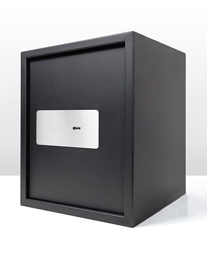 Maxsera Manual Safe Locker for Home | Mechanical Safe Locker with Mechanical Key | Steel Household Safe | Safety locker | Key Locker | Locker Box For Home Office Hotel Shop - 48 litre Matt Black