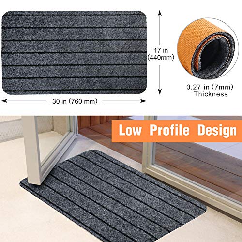 Door Mat Outside Inside With Non-Slip Rubber Backing, 2-Pack 17" X 30" Doormat For Entrance Way Outdoor Indoor, Entryway, Home Floor Mat, Machine-Washable, Low Profile #TOP2