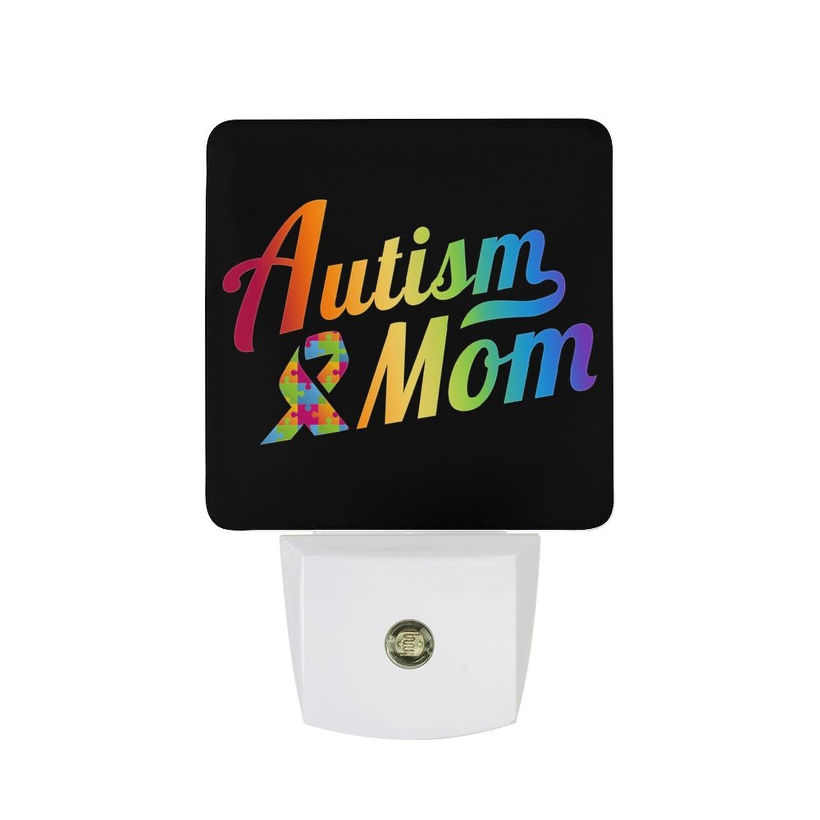 Nqrxadcrt Style Autism Ribbon Mom Night Light Plug In Wall Lights Bedside Lamp Bedrooms Home Hallways Decoration